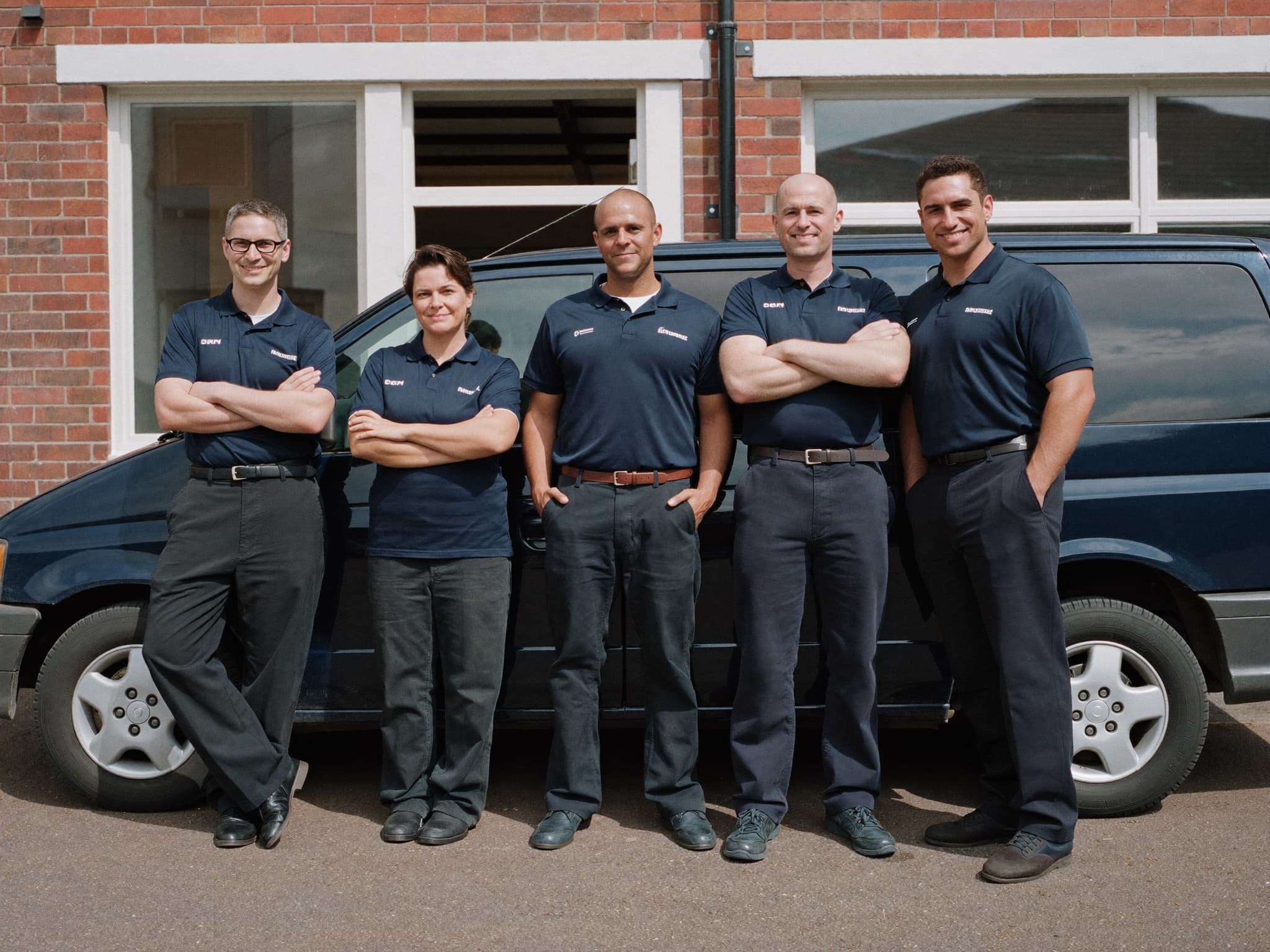 The Brookvale Plumbing & Heating team outside their Guildford office